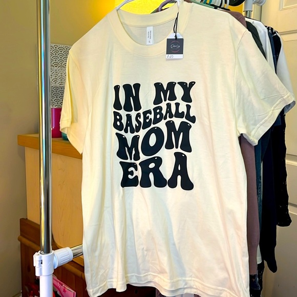 Baseball Mom Era Tee- Cream Color (Large) - Picture 2 of 3